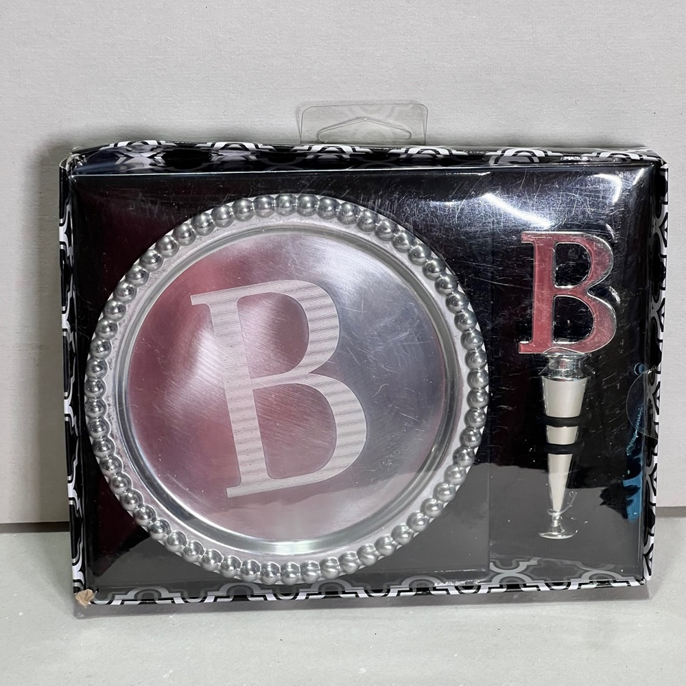 Wine Trivet and Stopper Monogramed B
